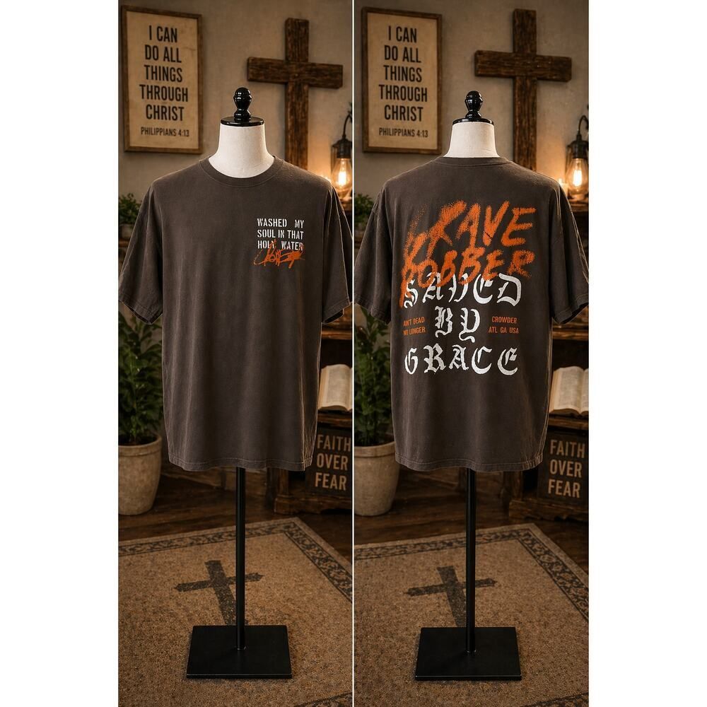 Vintage Steven Crowder Save Sober Washed Holy Water Tee 2XL Christian Religion